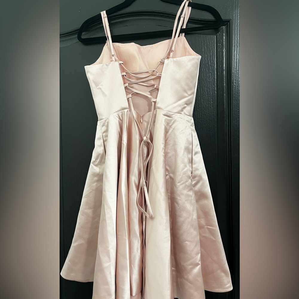 Dusty Rose Homecoming for Teens spaghetti strap with pockets Size 0/0138 - Picture 5 of 5